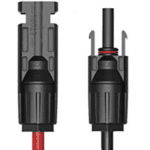 Picture of male and female MC4 wire connectors