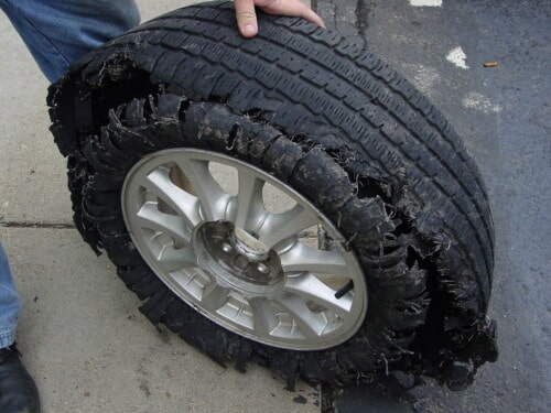RV Blown Tire Flat