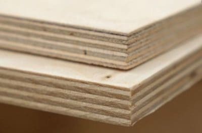 Cutaway view showing plywood veneer plies.