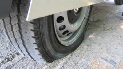Example of a severely underinflated tire.