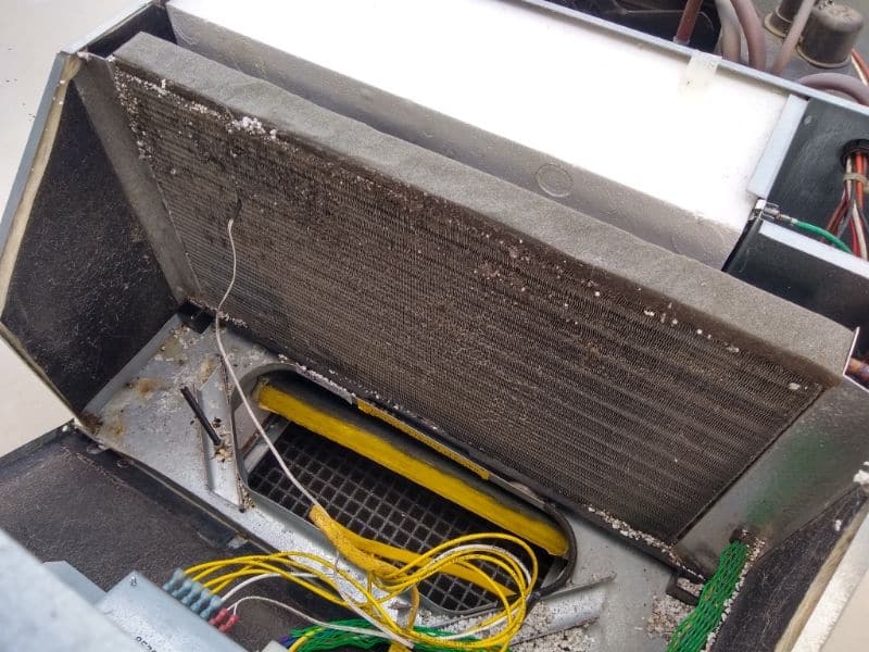 Dirty air conditioner coils.