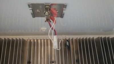 Evaporator fins in an RV fridge compartment